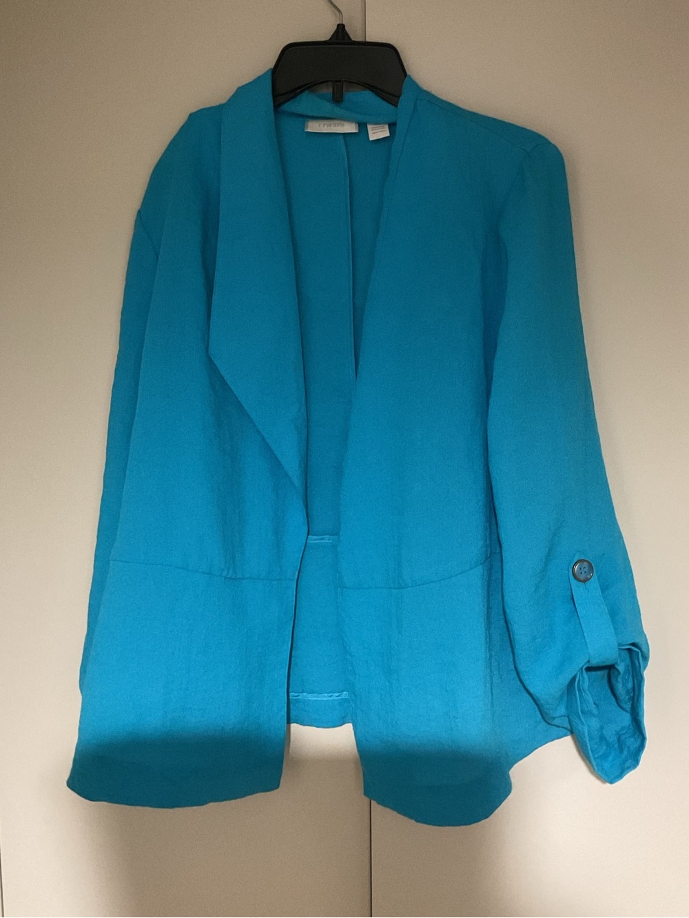 Chico's Vibrant Teal Open-Front Blazer